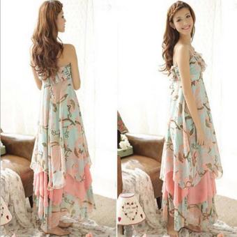 NEW Summer Women Floral V-Neck Beach Boho Maxi Sundress Long Dress - intl  