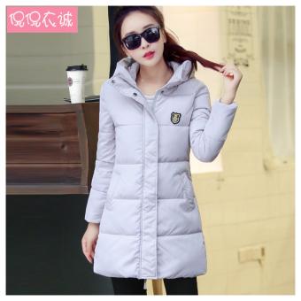 New Women'S Winter Jacket Down Cotton Jacket Slim Ladies Coat (Gray) - intl  