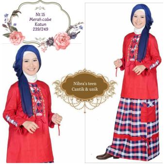 Nibras Teen NT 15 Merah Baju Stelan Remaja Muslim  