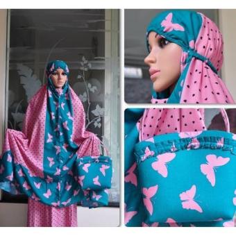 Nuranitex Busana Muslim Mukena Bali Butterfly Cantik Murah - Pink  