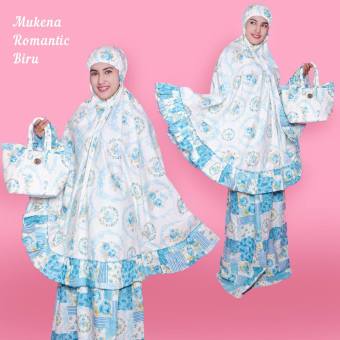 Nuranitex Busana Muslim Mukena Katun Jepang Romantic Biru - Murah  