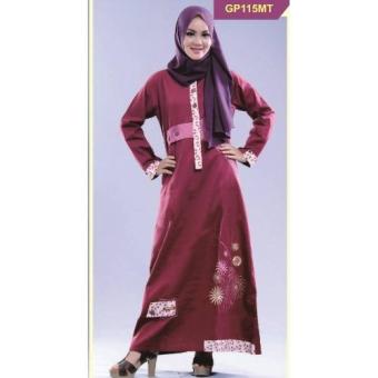 Nuranitex Gamis Muslim Wanita Modern GP115MT - Merah Elegan  