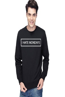Ogah Drop Sweater I Hate Monday- Hitam  
