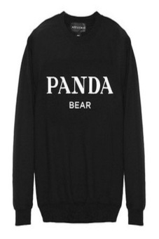 Ogah Drop Sweater Panda Bear- Hitam  