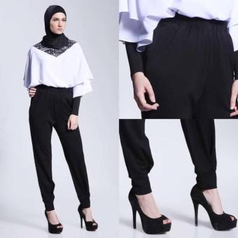 Omah Fesyen Qristela Plain Casual Long Pants - Black  