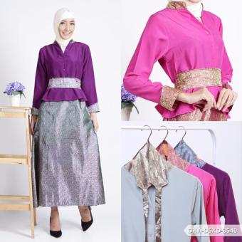 Omah Fesyen Yuania Batik Peplum Maxi Dress - Purple  