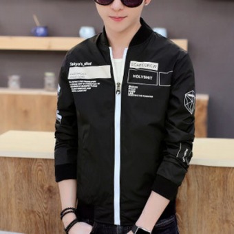 Outlet Men's casual Baseball Jacket Black - intl  