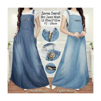 Overall dress jeans jumbo Zoya - biru tua  