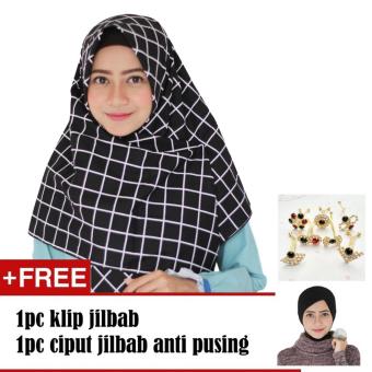 Paket Parisku Hijab Jilbab Segiempat Mono Blackbox(Int: One Size)  