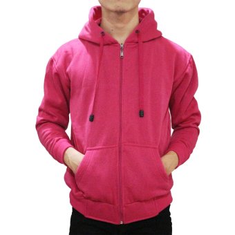 Palemo Jaket Sweater Polos Hoodie Zipper Pink Fanta -Unisex  