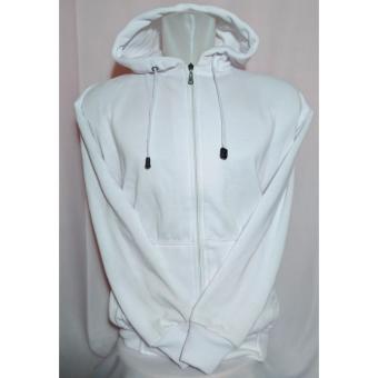 Palemo Jaket Sweater Polos Hoodie Zipper Putih Polos –Unisex  