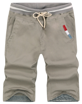 Panegy Men Short Pant Casual elastic waist Summer Beach Colorful Cotton Shorts ???????green 4  