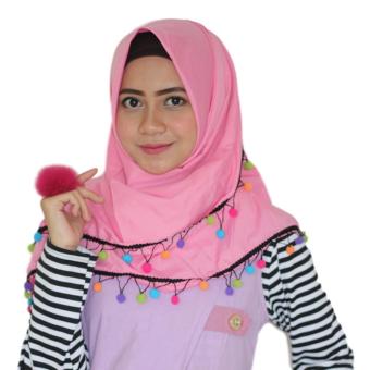 parisku hijab jilbab segiempat candy pink  