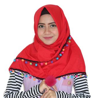 parisku hijab jilbab segiempat candy red  