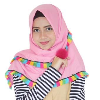 Parisku Hijab Jilbab Segiempat Ghana pink  