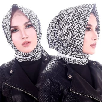 Parisku Jilbab Hijab Segiempat Katun Square Monochrome Dice  