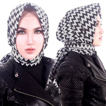 Parisku Jilbab Hijab Segiempat Katun Square Monochrome Etnik  