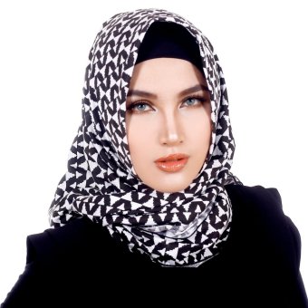 Parisku Jilbab Hijab Segiempat Katun Square Monochrome Pascal  
