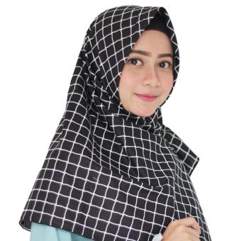 Parisku Jilbab Hijab Segiempat Monochrome Curly  