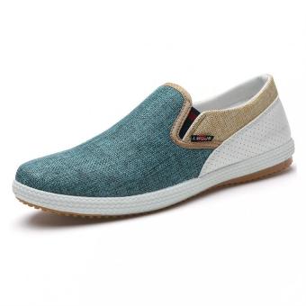 PATHFINDER Men's Breathable Canvas Linen Slip Ons Shoes (Green) - intl  