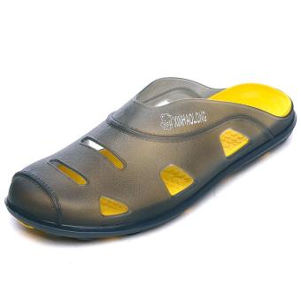 PATHFINDER Men's Fashion Clogs Sandals Multicolor Summer Slippers Beach Summer Style Shoes-Grey and Yellow - intl  