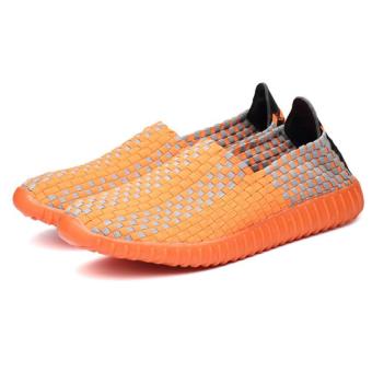 PATHFINDER Men's Flat Hand Woven Shoes Sports Slip ons (Orange) - Intl - intl  
