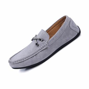 pattrily man's Slip-Ons&Loafers fashion cow suede leather Shoes (grey) - intl  