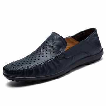 Pattrily men's casual shoes, moccasin-gommino, driving shoes, soft and (dark blue) - intl  