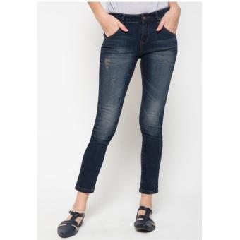 People's Denim Ladies Elvida Ripped Jeans - Biru  