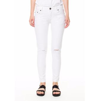 People's Denim Ladies Pants Letizia Cut Ripped Super Slim Fit - Putih  