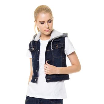 People's Denim Ladies Vest Aryssa Stone Hoodie - Biru Tua  