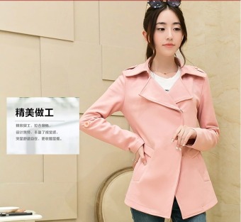 Pink Autumn Fashion New Pattern Casual Party College Style Long Cardigan Jacket Windbreaker Women's Coat - intl  