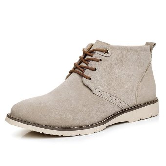 PINSV Men Fashion Boots Casual Ankle Boots?Grey? - intl  