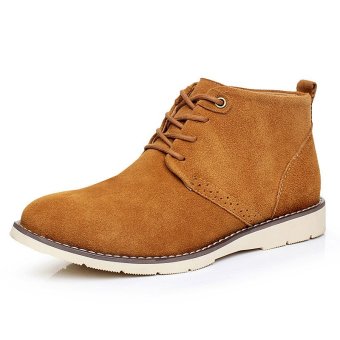 PINSV Men Fashion Boots Casual Ankle Boots?Khaki? - intl  
