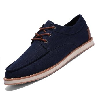 PINSV Men Fashion Sneakers Casual Shoes Low Cut Lace-Up (Navy) - Intl  
