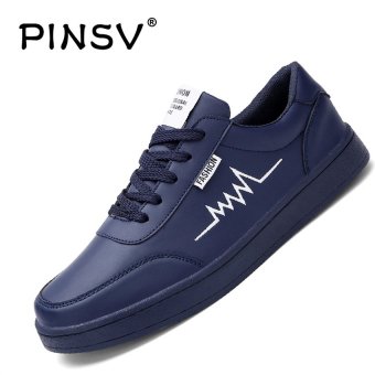 PINSV Men's Breathable Flats Shoes Casual Sneakers Skate Shoes (Navy) - intl  