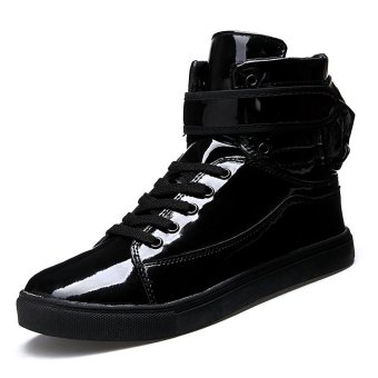 PINSV Men's Fashion Sneakers with High Cut(Black) - Intl  