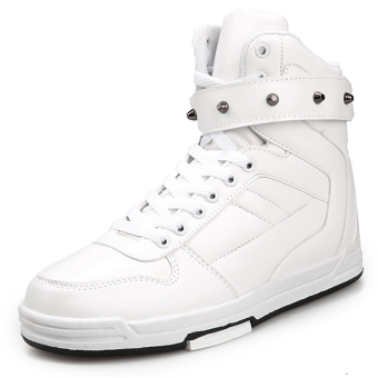 PINSV Rivets Lovers Casual Sneakers High Cut Shoes (White) - Intl  