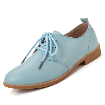 PINSV Women Casual Oxfords Shoes Brogues & Lace-Ups (Blue)  