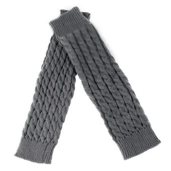 Plain Knitted Winter Women's Knit Crochet Fashion Leg Warmers Legging 5 Colors Dark Gray  