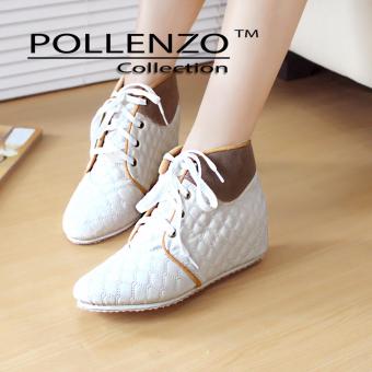 Pollenzo Wedges Boots PLZ-201 WHITE  