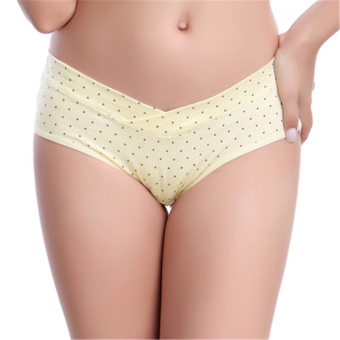 Pregnant Women Underwear Cotton Shorts Waist Triangle Underpants Yellow  