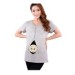 Pregnant Women's Fashion Plus Size Casual Cartoon Baby Pattern Cotton T-shirts Tops (Grey)  