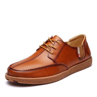 Pria Kulit Asli Sepatu kasual Sepatu Nyaman Mengemudi Sepatu Bisnis Kerja Sepatu Men's Genuine Leather Shoes Casual Shoes Business Working Shoes - intl  