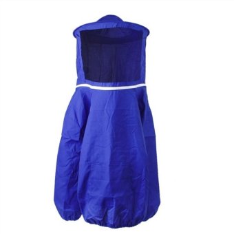 Professional Beekeeping Suit Jacket Coat Pull Over Bee Protective Suit Clothing Smock with Veil - Free Size Blue (Intl) - intl  