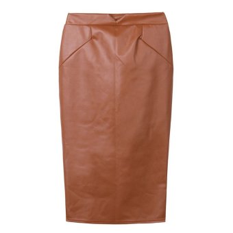 PU Leather Fashion Sexy Women Bodycon High Waist Skirt  