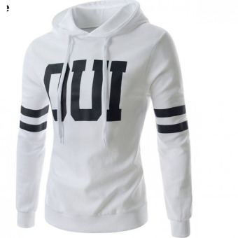 QQ Men's stamp Hooded Jacket White - intl  