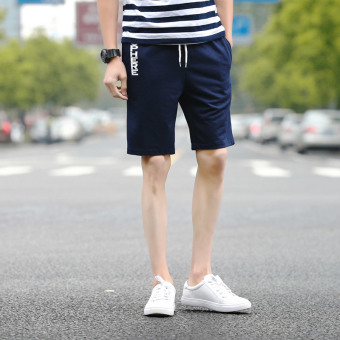 Queen Men's Simple Style Sports Pants Beach Shorts(Navy Blue) - Intl  