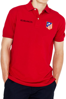 QuincyLabel Polo Soccer Shirt Rojiblancos atletico madrid-Red  