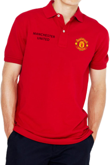 QuincyLabel Polo Soccer The Red Devils man utd-Red  